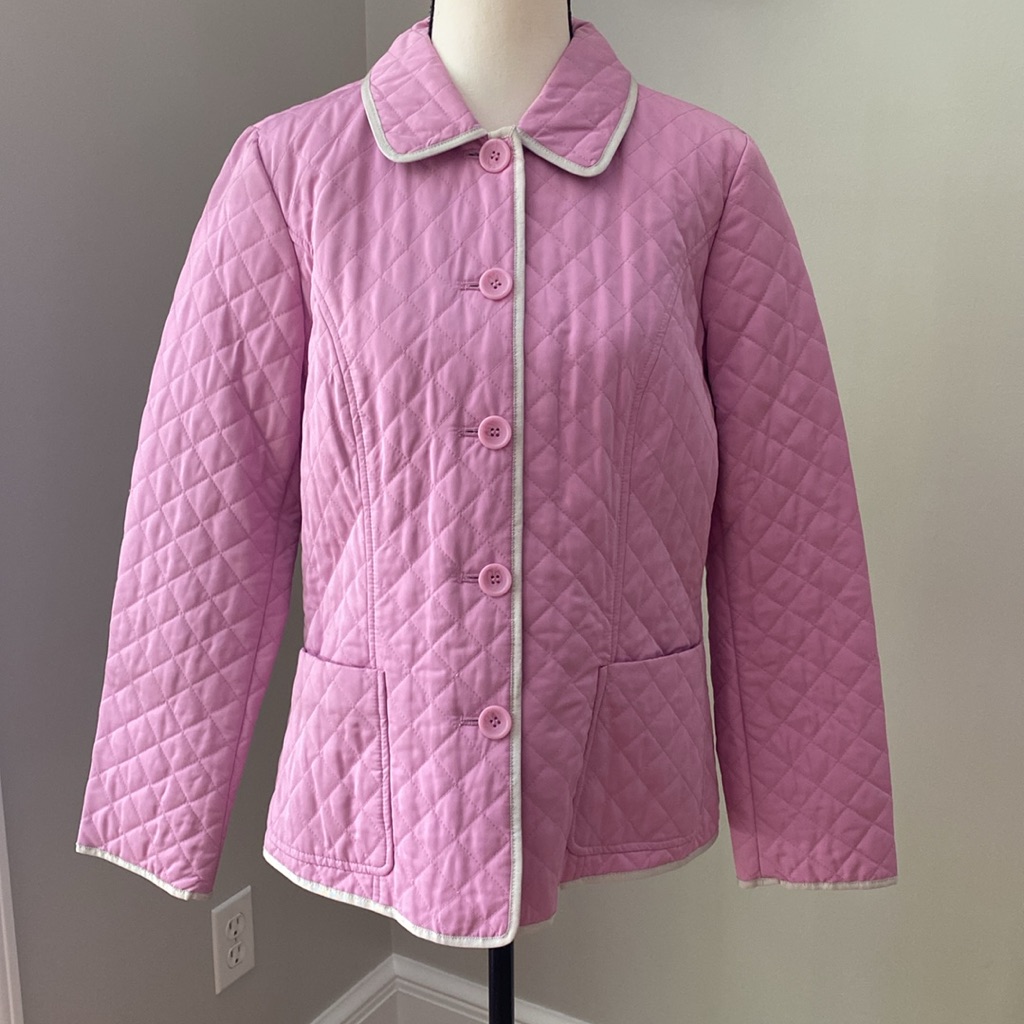 Nwot Sigrid Olsen Quilted Jacket Coat Minimalist Layering Light Academic Preppy